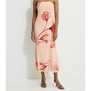 Dynamite Red Strapless Sheath Dress Wedding Guest